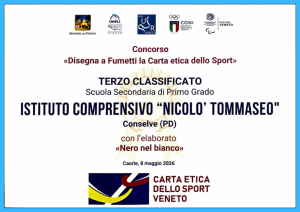 Terzo classificato al concorso Disegna a fumetti la carta etica dello sport - 8 maggio 2026